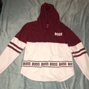 A sweatshirt that says boss